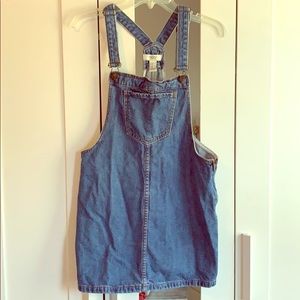 Overall denim dress.